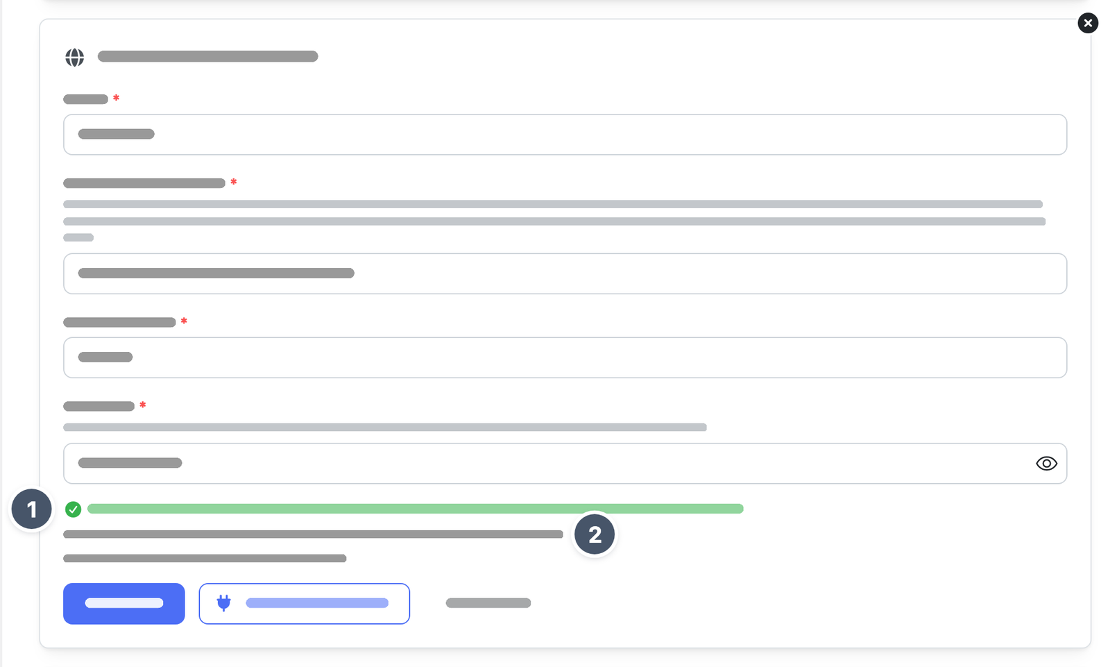 Formular für WebDAV nach einem gelungenen Verbindungstest