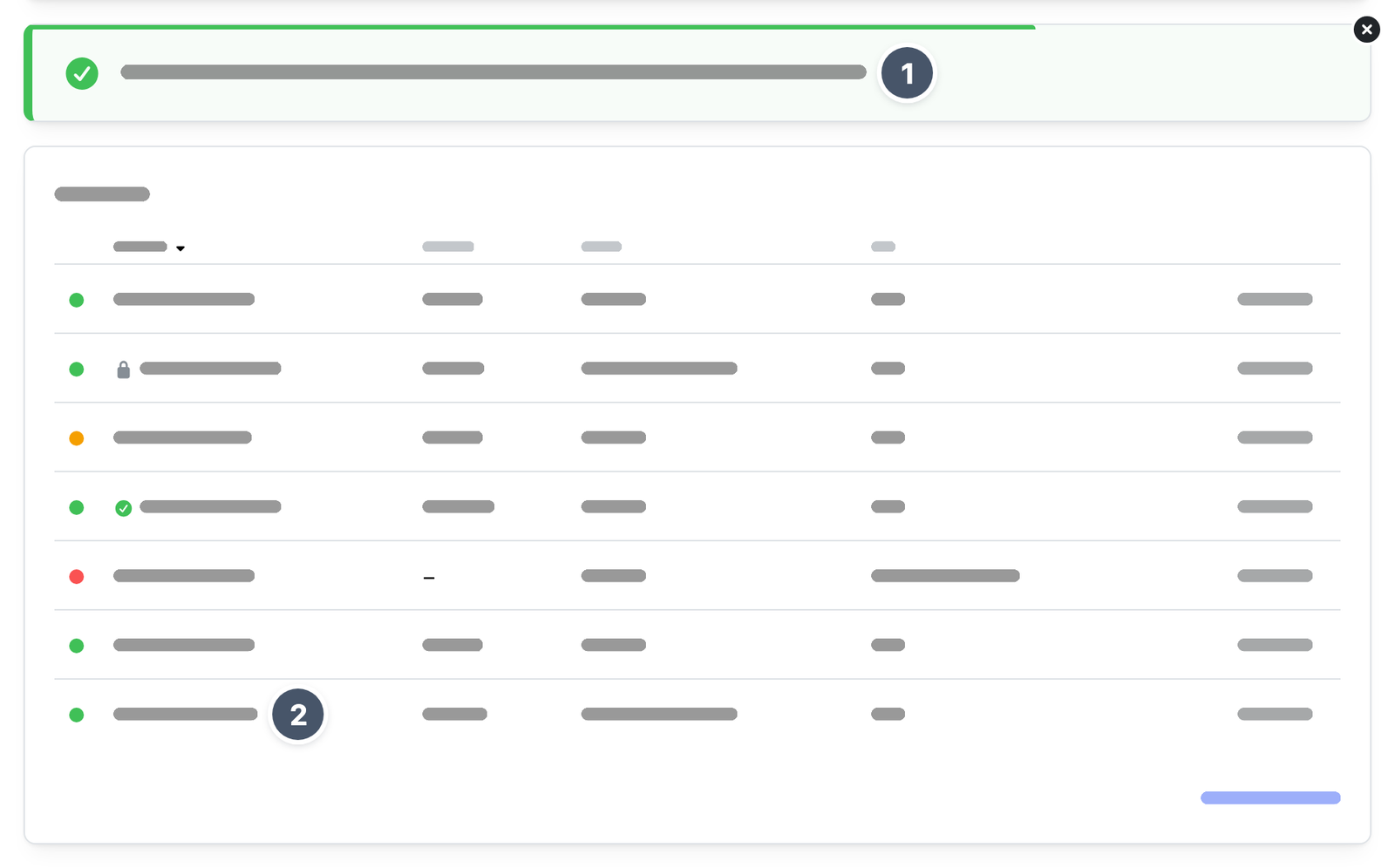 Seite Restore nach einem gelungenen Import