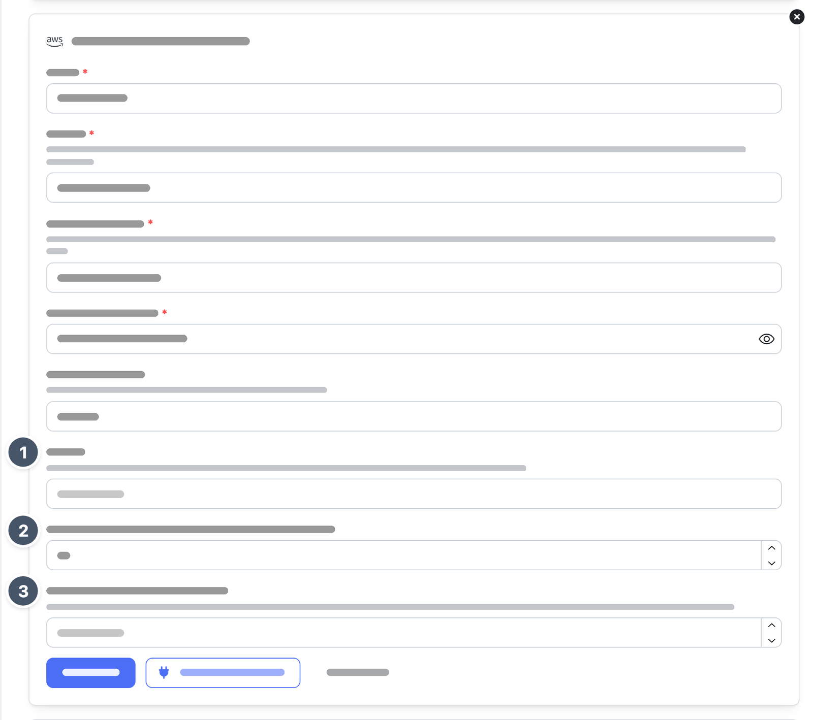 Formular für Amazon S3 in der Ansicht Erweitert