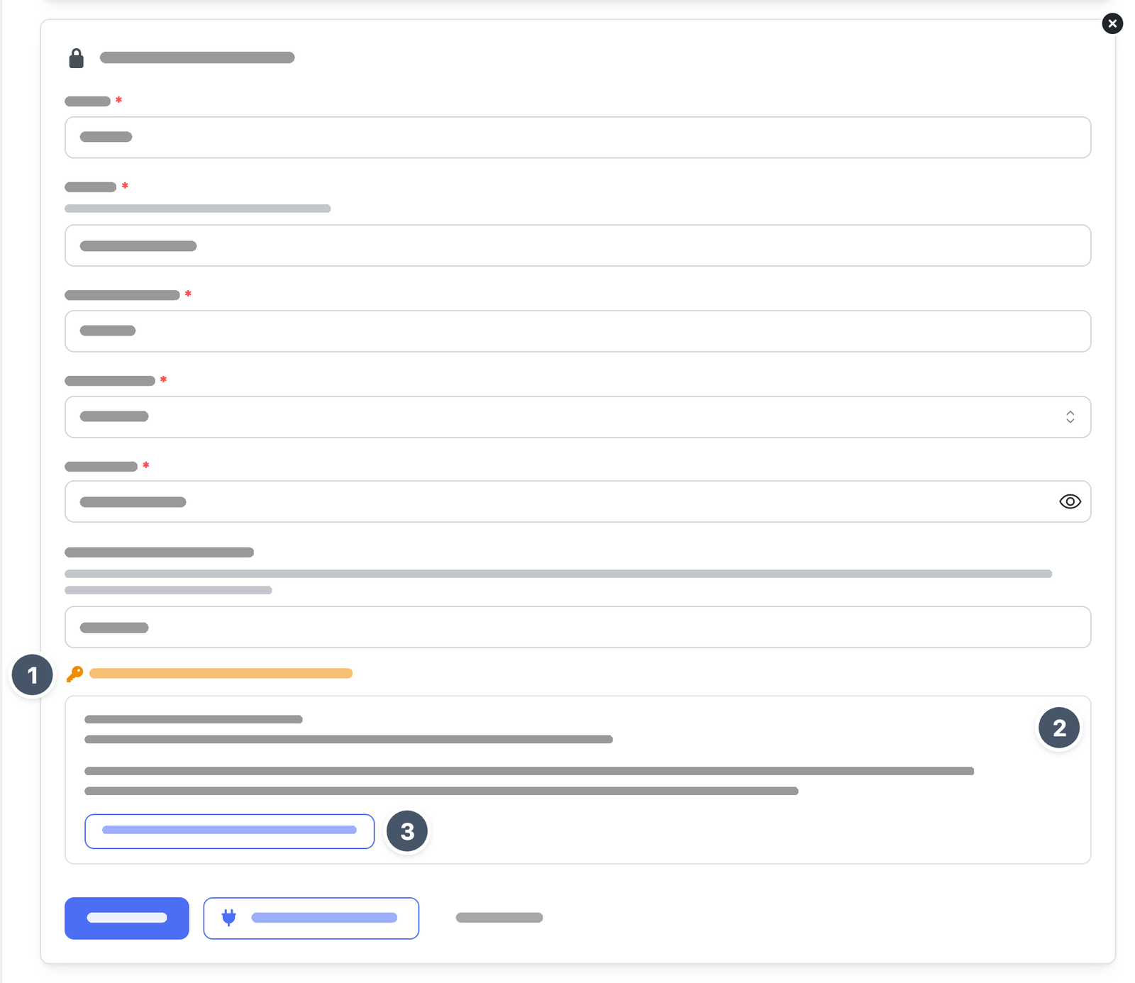 Formular für SFTP mit dem Schlüssel des Servers