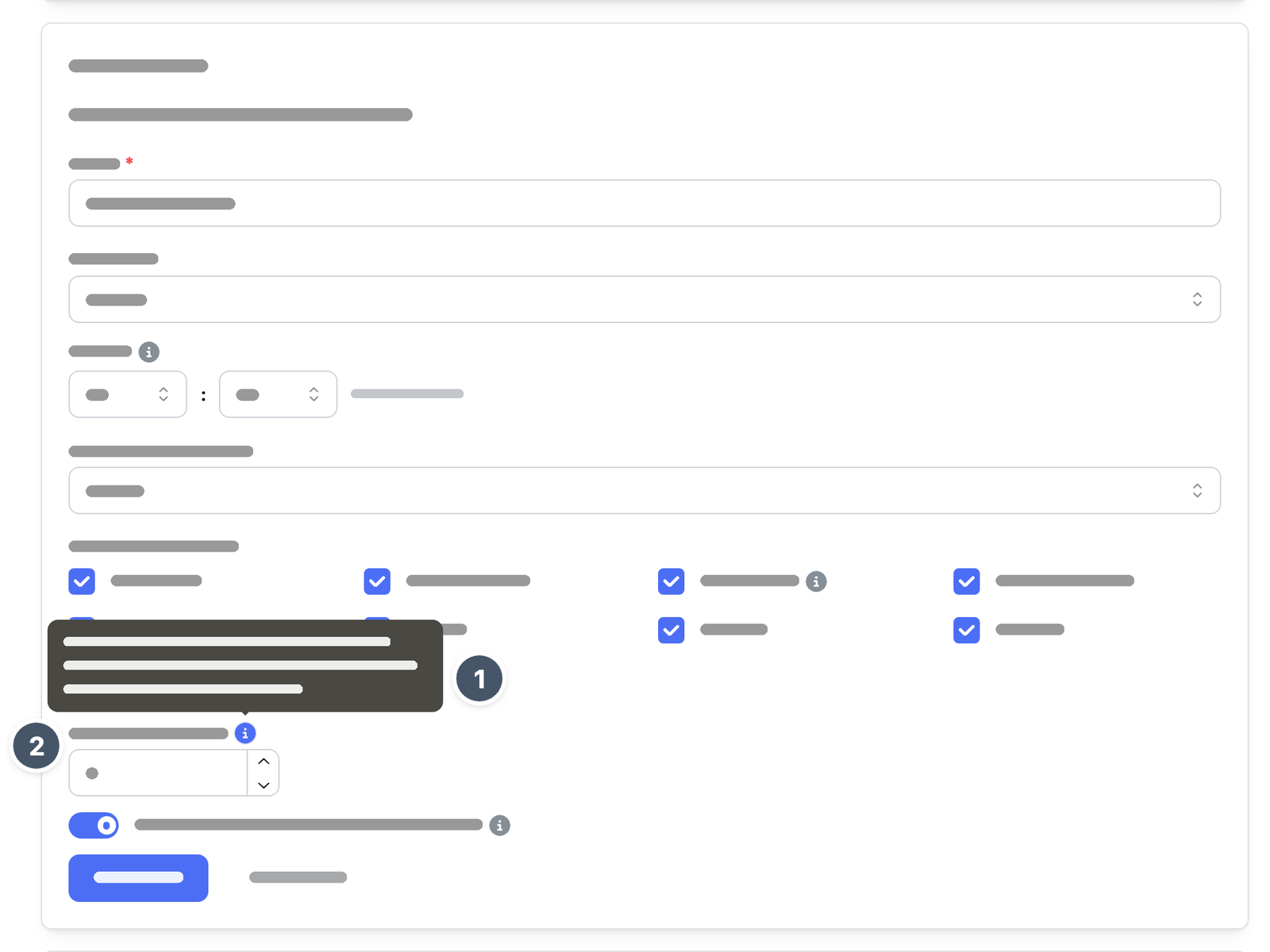 Formular eines Plans mit dem Hinweis am Info-Symbol von Max. Sicherungen