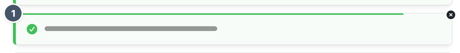 Grüne Meldung nach dem Aufräumen der Reste