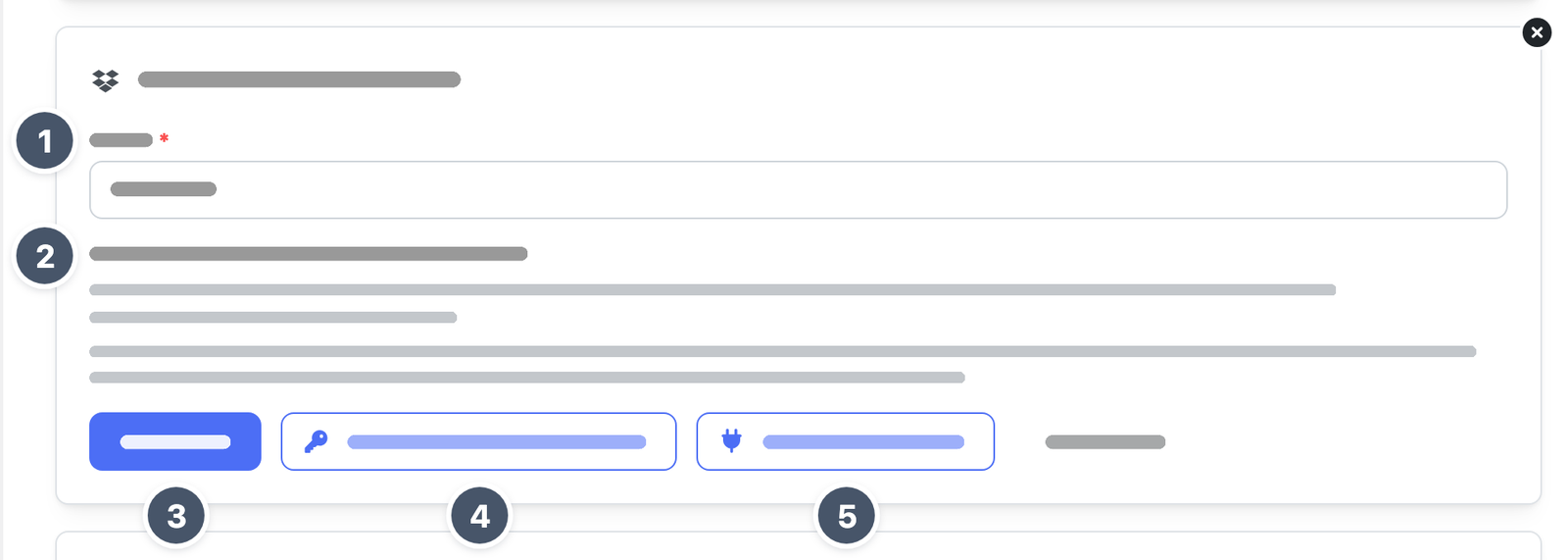 Formular zum Bearbeiten eines Ziels der Art Dropbox